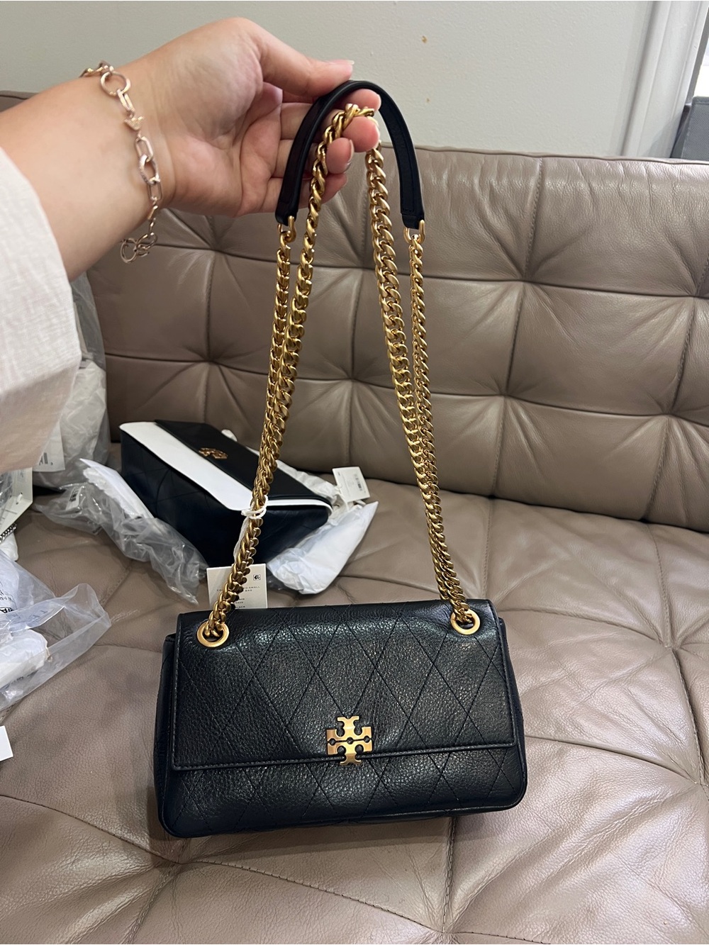 NWT Tory Burch SMALL CHARLIE QUILTED SHOULDER BAG - Picture 9 of 12